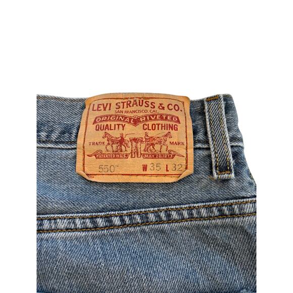 Levis 550 Jeans Mens Size 35x32 Blue Relaxed Fit Tapered Leg Hipster Y2K Retro - Picture 3 of 11